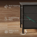 Huuger 9 Drawer Dresser for Bedroom, 47 Inch Dresser TV Stand for 50, 55 Inch TV, Entertainment Center with Drawers, Fabric Drawer with Storage, Closet, Grey