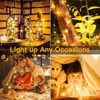 20 Pack Fairy Lights Battery Operated 7ft 20 LED Mini String Lights Twinkle Lights Silver Wire Firefly Starry Lights for Mason Jars Wedding Party Christmas Centerpiece Table Decorations, Warm White