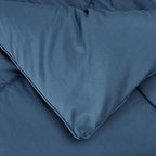 Sweet Home Collection 7 Piece Comforter Set Bag Solid Color All Season Soft Down Alternative Blanket & Luxurious Microfiber Bed Sheets, Denim, Full