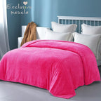 Exclusivo Mezcla Fleece King Size Blanket for Bed, 90x104 Inches Soft Cozy Jacquard Flannel Blankets, Lightweight Fuzzy Plush Warm for Winter, Hot Pink