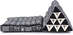 Leewadee 1-Fold Mat with Triangle Cushion – Comfortable TV Pillow, Foldable Mattress with Cushion Made of Kapok, 30 x 20 inches, Black