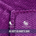 Exclusivo Mezcla Fleece Bed Blanket Queen Size, Super Soft and Warm Blankets for Couch, Sofa and Bed Waffle Textured, Cozy, Fuzzy and Lightweight (Purple, 90x90 Inches)