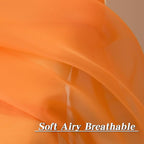 HUTO Orange 108 Sheer Curtains for Bedroom Rod Pocket Sheer Voile Window Curtains for Living Room Party Decor 52 by 108 Inches Long Set of 2 Panels