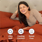 Twin XL 4 Piece Sheet Set - Comfy Breathable & Cooling - Ultra Soft Hotel Luxury Bedding Set w/ 8-16 Inch Deep Pockets - 1 Flat & 1 Fitted Sheet & 2 Pillowcases - Wrinkle Free & Easy Care - Terracotta