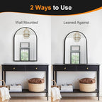 Delma Arched Bathroom Mirror, 20"x30" Wall Mounted Vanity Mirror for Bedroom, Living Room and Entryway, Black