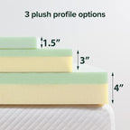 ZINUS 3 Inch Green Tea Memory Foam Mattress Topper, Pressure-Relieving Layers, CertiPUR-US Certified, Short Queen