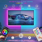 130ft Led Lights For Bedroom (2 Rolls of 65ft), Led Strip Lights Music Sync Color Changing, Led Light Strip With Remote & App Control Rgb Strip, Led Lights For Room Dorm Home Classroom Ceiling Decor