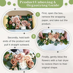 Flrunwu(Pack of 2 Artificial Flowers Decorations,Centerpieces for Wedding Reception Backdrop Decoration, Floral Decor Wall Home Entryway OutdoorDecorations (Terracotta)