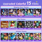 PIKOY Unicorn Toys for Girls Gifts, 15 Films+15 Lullaby Sound Machine for Kids Night Light Projector, Remote+Rechargeable Night Light for Kids Gifts, 360 °Rotation Princess Mermaid Toddler Girl Toys