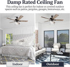 Prominence Home Abner Modern Farmhouse 52 Inch Ceiling Fan with Light, Outdoor Fan/Indoor Tri-Mount LED Ceiling Fan with 5 Blades, Silver Oak and Maple Brown Blade Finish Options, Bronze (80091-01)