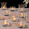 12pcs Assorted Votive Candle Holders, Clear Glass Candle Holder for Floating Candles, Tealight Candle Holder for Table Centerpiece, Wedding and Party Decor