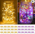 btfarm 30 Pack Fairy Lights Battery Operated [3 Modes], 7ft 20 Led Twinkle String Lights Waterproof Bulk Small Mini Sliver Wire for Christmas Mason Jars Wedding Table Centerpiece, Warm White/Colorful