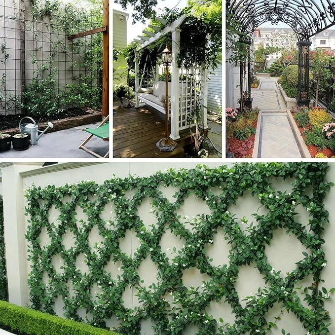 Tbestmax 315 Feet 48 Pack Artificial Ivy Leaf Plants, Green Vine Leaves, Greenery Hanging Garland, Fake Foliage Flowers for Home Kitchen Garden Office Wedding Wall Decor