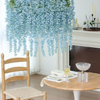 mizii 6Pcs Grey Wisteria Hanging Flowers 48" Silk Wisteria Artificial Flowers Garland Vines Fake Hanging Flowers Decoration for Wedding Flower Wall Backdrop Centerpieces Party Room Decor (Grey)