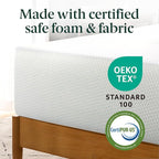ZINUS 12 Inch Twin XL Green Tea Memory Foam Mattress [New Version], Fiberglass Free, Medium Firm Feel, Zoned Pressure Relief, Certified Safe Foams & Fabric, Mattress-in-a-Box