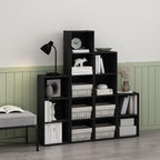 Furinno PASIR Book Shelf, 2-Tier Modern Bookshelf, Open Shelves Bookcase 9" x 12" x 21", for Living Room, Bedroom, Home Office, Blackwood