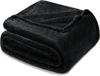 Exclusivo Mezcla Fleece Blanket Queen Size for Bed, Super Soft and Warm, All Season Use, Cozy, Plush, Lightweight, 90x90 Inches, Black
