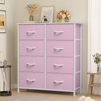 YITAHOME Black Dresser & Chest of Drawers, Tall Storage Tower with 8 Drawers, Storage Drawer Organizer for Closet, Living Room