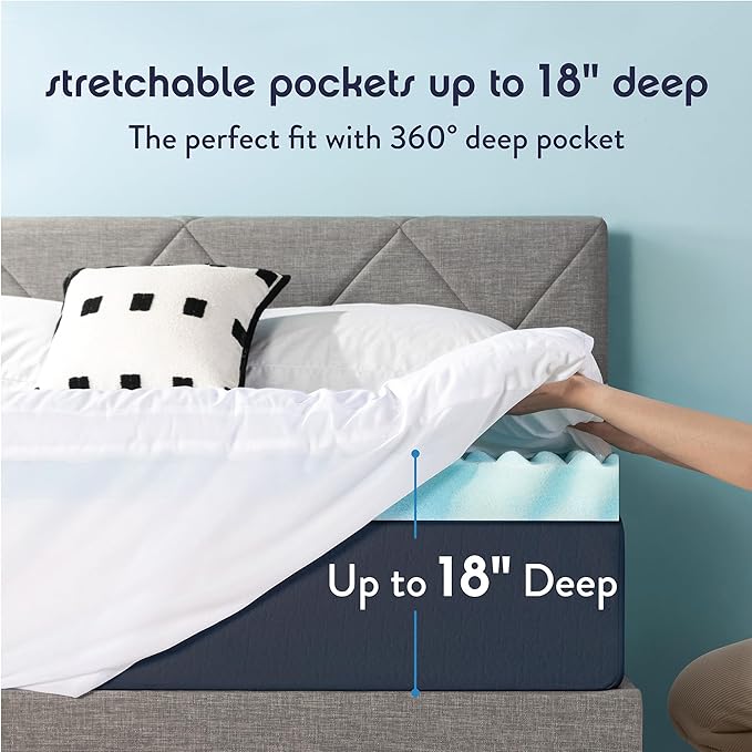 Best Price Mattress 3 Inch Pillowtop Mattress Topper and Pad Combo, 2 Inch Egg Crate Foam Mattress Topper, 1 Inch Plush Mattress Pad, Certified Safe Foam and Fabric, Dorm Essentials, Queen