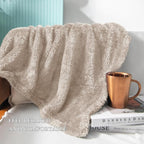 Exclusivo Mezcla Plush Fuzzy Fleece Bed Blanket Twin Size, Super Soft, Fluffy and Warm Blankets, Suitable for All Seasons (Camel, 90x66 Inches)