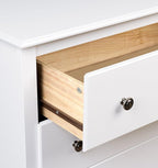 Prepac Sonoma 2 Drawer Nightstand: Elegant Bedroom Furniture, Bedside Table with Open Shelf, 23.25"W x 16"D x 28"H, White