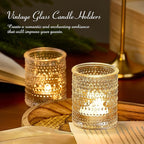 24 Pack Clear Glass Votive Candle Holders, Vintage Candle Holder for Floating Candle, Tealight Candle Holder for Table Centerpieces Home Bridal Shower Birthday Christmas Wedding Party Table Decoration