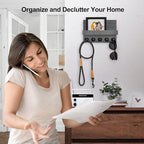 Key Holder for Wall, Decorative Key and Mail Holder with Shelf Has Large Key Hooks for Bags, Coats, Umbrella – Paulownia Wood Key Hanger with Mounting Hardware (9.8”W x 6.7”H x 4.2”D)