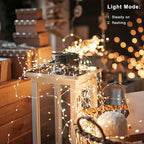 Fairy Lights Battery Operated 16.4Ft 50 LED Silver Copper Wire Twinkle Lights with 2 Lighting Modes for Christmas Bedroom Wedding Dorm Party Holiday Yard Decoration (Warm White)