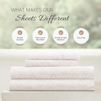 Linen Market Patterned Microfiber Queen Sheet Set 4 Piece – Oeko-TEX Certified Ultra Soft & Wrinkle-Free - 16" Deep Pocket Sheets - Easy Care Queen Size - Classic in Pink