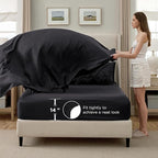 Bedsure Oversized King Comforter Set Black - Bed in a Bag Bedding Set 7 Pieces, GentleSoft™ Pintuck Bed Set Gift for Family, Pinch Pleat Black Comforter with Sheets, Pillowcases & Shams