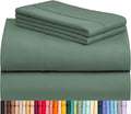 LuxClub 4 PC Queen Sheet Set, Breathable Luxury Bed Sheets, Deep Pockets Wrinkle Free Cooling Sheets Machine Washable Hotel Bedding Silky Soft - Tree Moss Green Queen