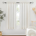 RYB HOME Linen Sheer Curtains 63 inch Length 2 Panels, Privacy Semi Sheer Curtains Light Glare Filtering Country Rustic Drapes for Farmhouse Bedroom, Living Room Decor, 52" W x 63" L, Linen