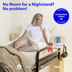 BedShelfie Bedside Shelf for Dorm Room Bunk Bed & Top Bunk, College Dorm Room Essentials, Bedside Caddy, Clip on Floating Tray, Bed Side Table Storage, Loft Nightstand Decor - Dorm Essential, White