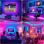 PANGTON VILLA Led Strip Lights 8.2ft for 40-60in TV, USB LED TV Backlight Kit with Remote - 16 Color 5050 LEDs Bias Lighting for HDTV