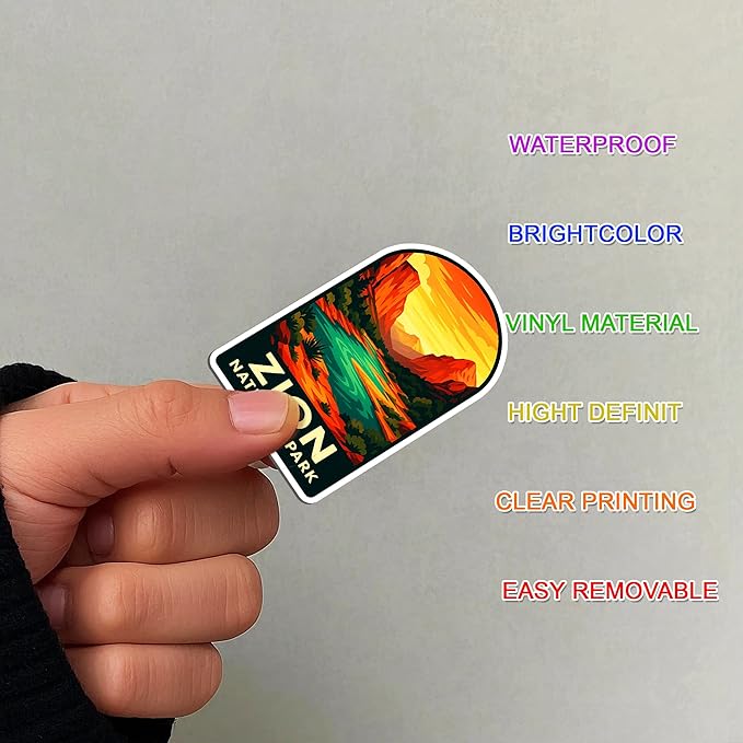 100 PCS National Park Stickers Pack – Waterproof Vinyl America Travel Decals of US Parks for Laptop, Water Bottle, Scrapbook, Car, Luggage – Gift for Kids, Teens, Adults