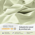 LuxClub 4 PC Sheet Set Bed Sheets Deep Pockets 16" Eco Friendly Wrinkle Free Cooling Machine Washable Hotel Bedding Silky Soft - Sage Green California King
