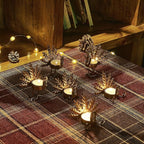 SAND MINE Metal Turkey Tea Light Candle Holders, Thanksgiving Candle Holder, Turkey Candle Holder, Metal Candle Holder, Thanksgiving Home Table Decoration (6)