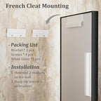 48x40 Inch Black Metal Framed Bathroom Mirror for Wall, Large Rectangle Mirror, Matte Black Bathroom Vanity Mirror, Anti-Rust, Square Corner, Shatterproof (Horizontal/Vertical)