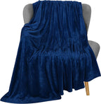 Utopia Bedding Fleece Blanket Throw Size Navy 300GSM Luxury Anti-Static Fuzzy Soft Microfiber Blanket for Couch, Sofa and Bed (60x50 Inch)