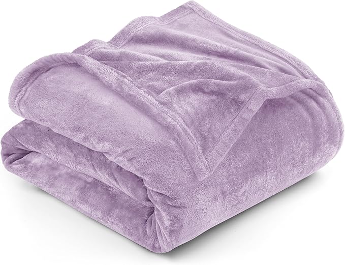 Utopia Bedding Fleece Blanket King Size Lilac 300GSM Luxury Fuzzy Soft Anti-Static Microfiber Bed Blanket (90x102 Inch)