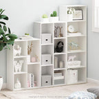 Furinno LUDER Book Shelf, 5-Tier Bookshelf, Bookcase, 9.4" x 15.8" x 52", for Living Room, Bedroom, Home Office, White