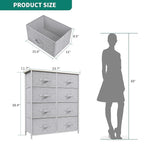 YITAHOME 8 Drawers Dresser - Fabric Storage Tower, Organizer Unit for Bedroom, Living Room & Closets - Sturdy Steel Frame, Easy Pull Fabric Bins & Wooden Top