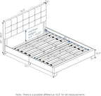 Furinno Laval Button Tufted Upholstered Platform Bed Frame, California King, Glacier