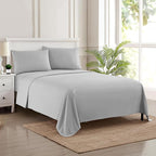 Twin Sheets - Breathable Luxury Sheets with Full Elastic & Secure Corner Straps Built In - 1800 Supreme Collection Extra Soft Deep Pocket Bedding Set, Sheet Set, EXTRA DEEP pocket - Twin, Silver