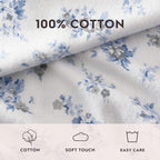 Laura Ashley - Flannel Sheets Twin Size, Anti-Pilling & Wrinkle Resistant Cotton, Touchably Soft for All-Season Comfort - Bed Sheets with Matching Pillowcase & Fitted Sheet (Audrey Blue)