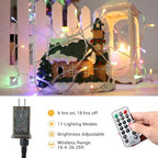 Brizled Christmas Lights, 65.67ft 200 LED Tree Lights Color Changing, 11-Function Warm White & Multicolor Christmas Light String, Connectable 29V Adapter Fairy Lighting with Remote for Xmas Tree Party