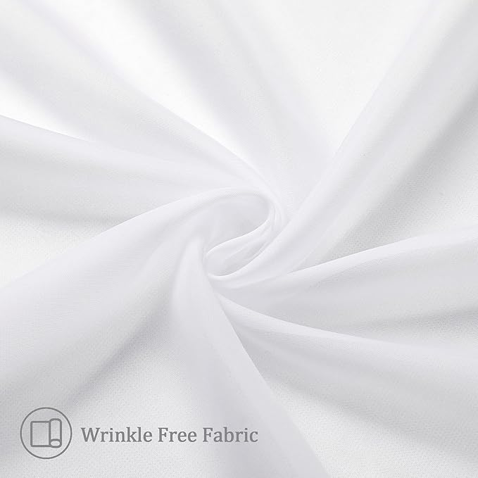 Aiyufeng White Sheer Curtains for Living Room 45 inch Length 2 Panels Set, Rod Pocket Semitransparent Balance Privacy & Light Vertical Sheer Drapes for Bedroom, W40 x L45