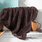 Exclusivo Mezcla Plush Fuzzy Fleece Throw Blanket Extra Large, Super Soft, Fluffy and Warm Blankets for Couch, Bed, Suitable for All Seasons (50x70 Inches, Coffee)