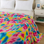 Colorful Blanket King Size- Premium Lightweight Anti-Static Rainbow Throw Soft Couth Sofa Cozy Warm Flannel Blankets Plush Gift for Daughter Mom, Bedroom Decor 90" x 108"(Rainbow King)
