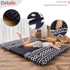MAXYOYO Japanese Futon Mattress - Thick Comfortable Roll Up Sleeping Pad, Twin, Black Stripe